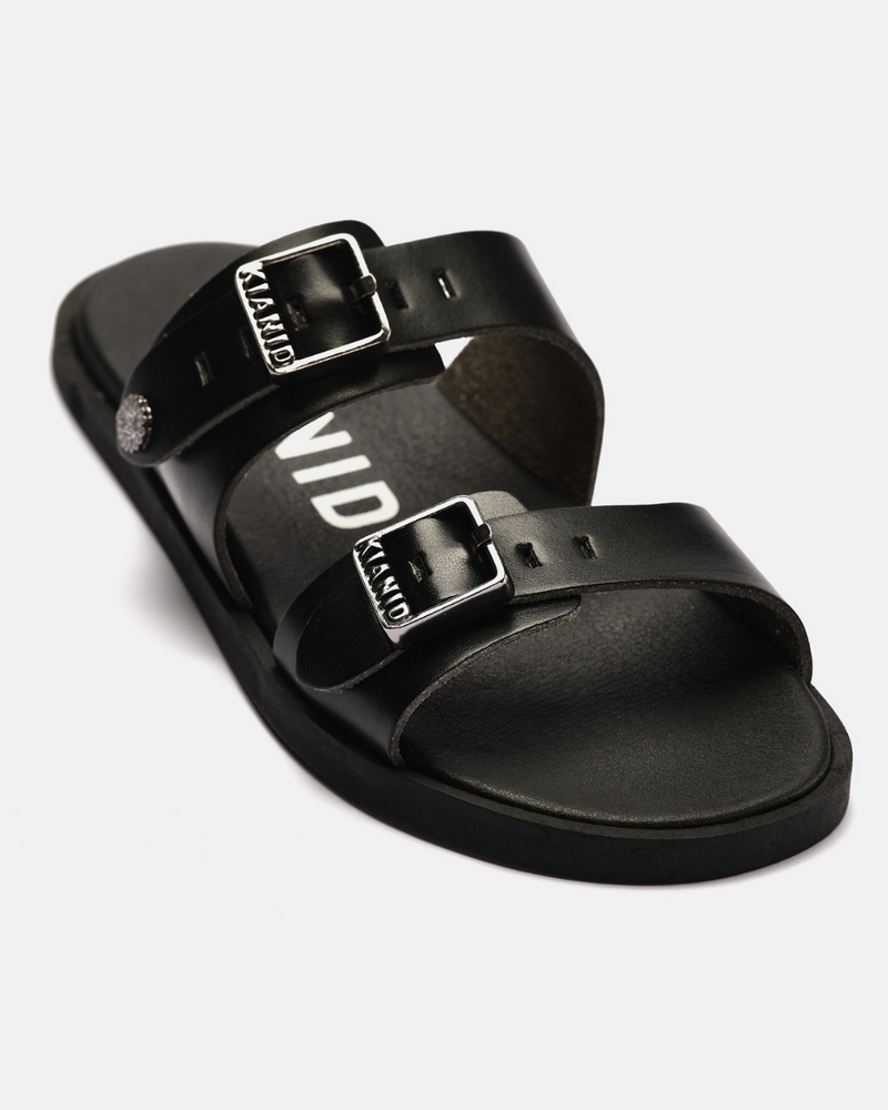Sandalo doppia fascia Polignano Flat Black Apple 01003U